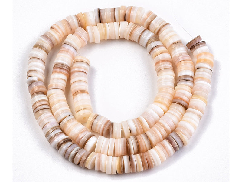 Achat 10 perles heishi rondes - Coquillage naturel