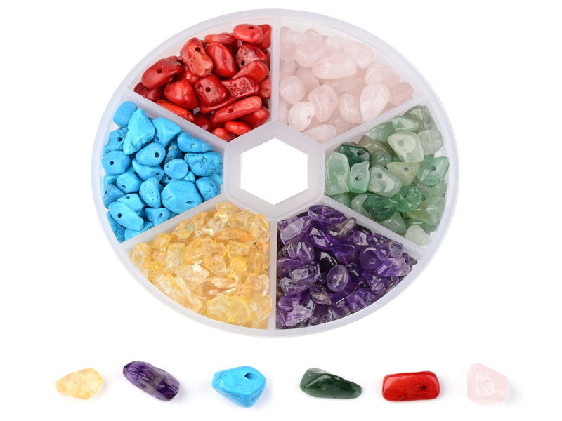 Achat Boîte de perles naturelles - 6 couleurs