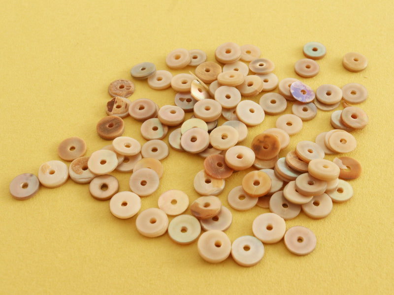 Achat 100 perles heishi rondes nacrées - Coquillage naturel