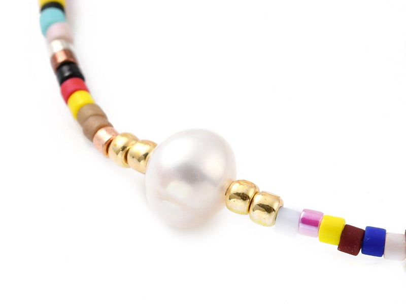 Achat Bracelet nylon tressé réglable perles rocailles et miyuki - Multicolore