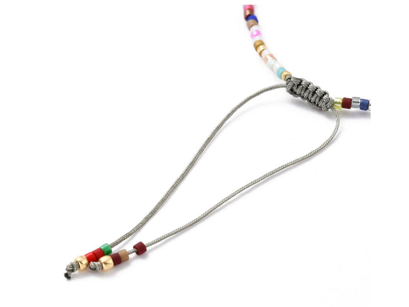 achat Bracelet nylon tressé réglable perles rocailles et miyuki - Multicolore