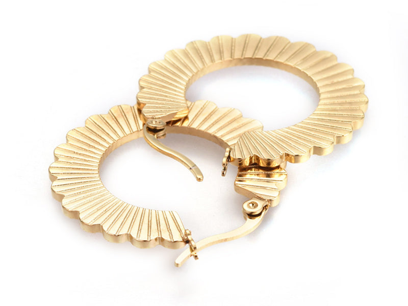 achat Boucles d'oreilles créoles - acier inoxydable - 30 mm