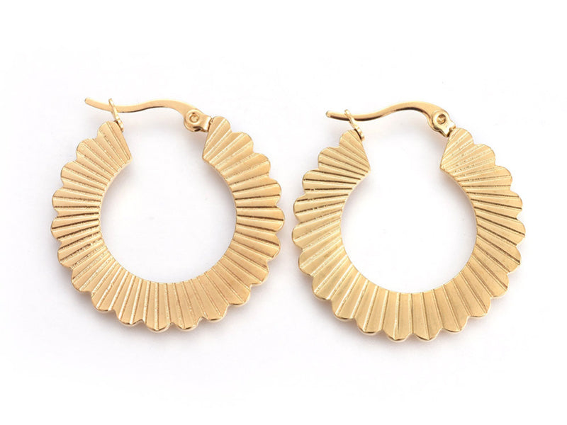 Achat Boucles d'oreilles créoles - acier inoxydable - 30 mm