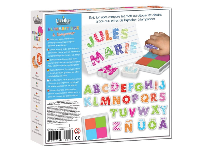 Achat Coffret alphabet box à tamponner - Créa Lign'