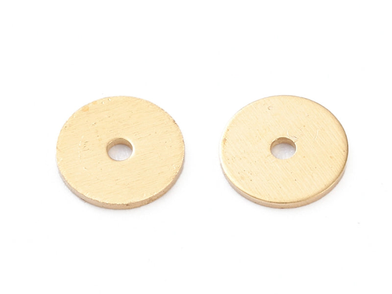 Achat 20 perles intercalaires heishi - Doré à l'or fin 18k - 6 x 0,5 mm