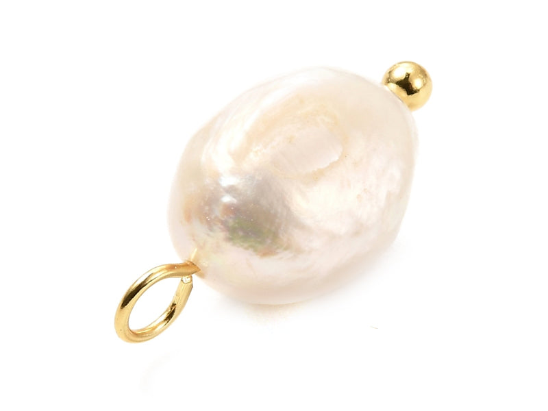 Achat Pendentif perle de culture naturelle - Doré à l'or fin 18k - 17 mm