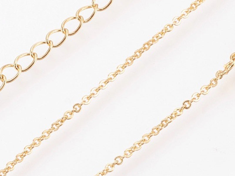 achat Collier 44,5 cm avec chaîne d'extension - chaîne forçat - doré à l'or fin 18K