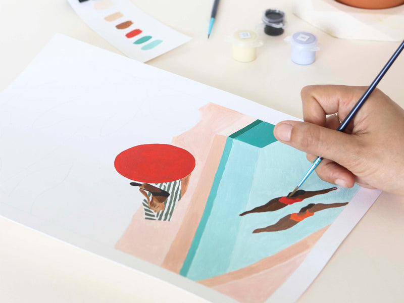 achat Coffret peinture au numéro - Petit Pinceau - St Barthélemy par Léa Morichon
