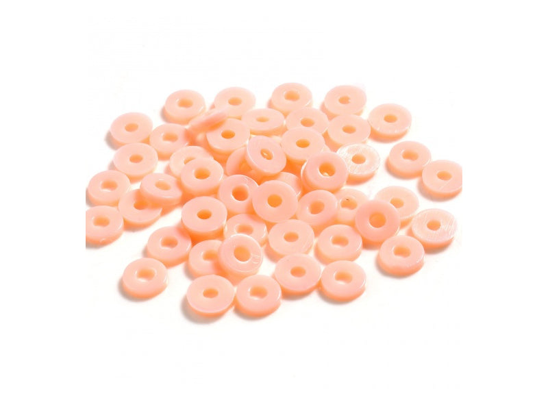 Achat Boite de perles rondelles heishi en plastique 6 mm - Rose saumon