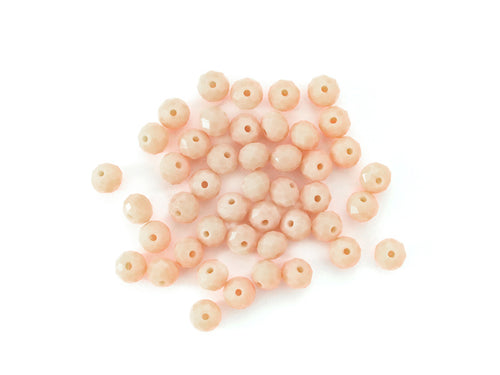 Achat Lot de 50 perles à facettes en verre 4x6 mm - saumon
