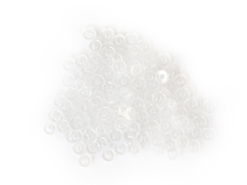 achat Boite de perles rondelles heishi en plastique 6 mm - Transparent