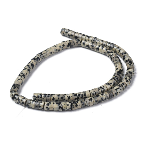 Achat Lot de 20 perles heishi naturelles 6 mm - Jaspe dalmatien
