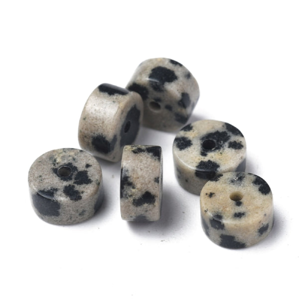 achat Lot de 20 perles heishi naturelles 6 mm - Jaspe dalmatien