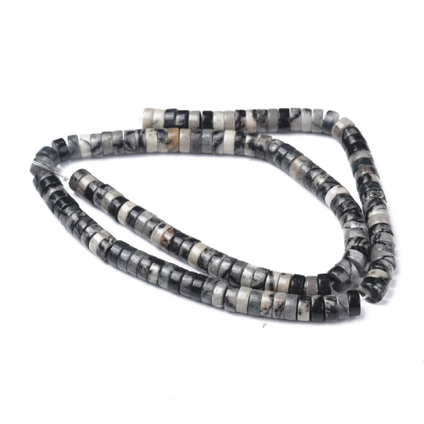 Achat Lot de 20 perles heishi naturelles 6 mm - Soie noire