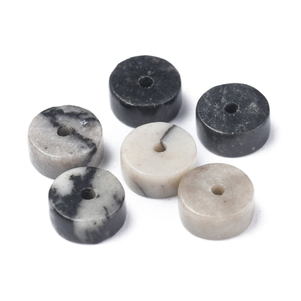 achat Lot de 20 perles heishi naturelles 6 mm - Soie noire
