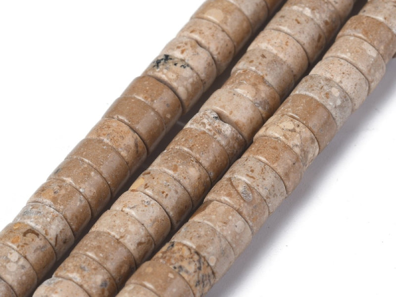 Achat Lot de 20 perles heishi naturelles 6 mm - Fossile naturel