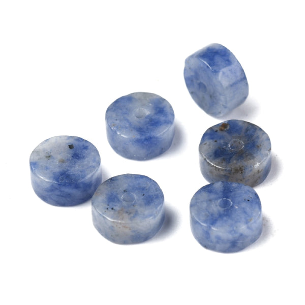 achat Lot de 20 perles heishi naturelles 6 mm - Jaspe bleu