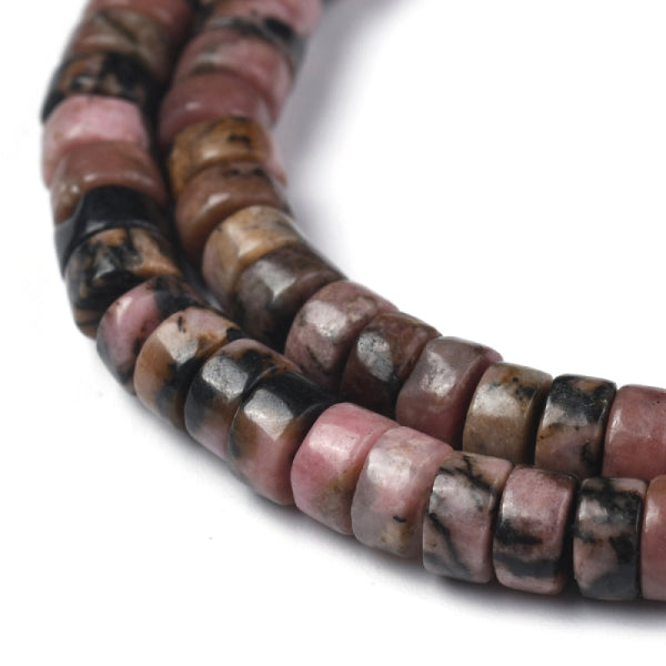 achat Lot de 20 perles heishi naturelles - Rhodonite