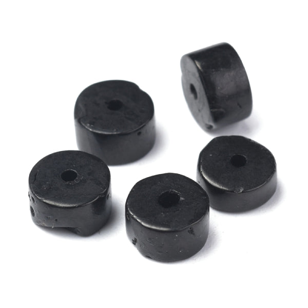 Achat Lot de 20 perles heishi naturelles 6 mm - Quartz noir