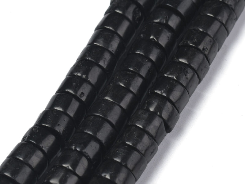 Achat Lot de 20 perles heishi naturelles 6 mm - Quartz noir