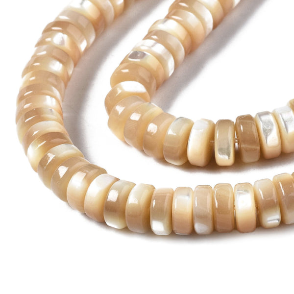 Achat Lot de 20 perles heishi naturelles 6 mm - Coquille de trochid