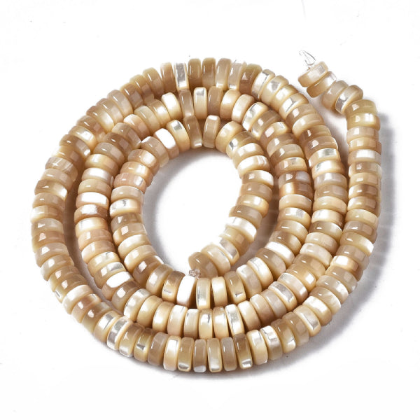 achat Lot de 20 perles heishi naturelles 6 mm - Coquille de trochid
