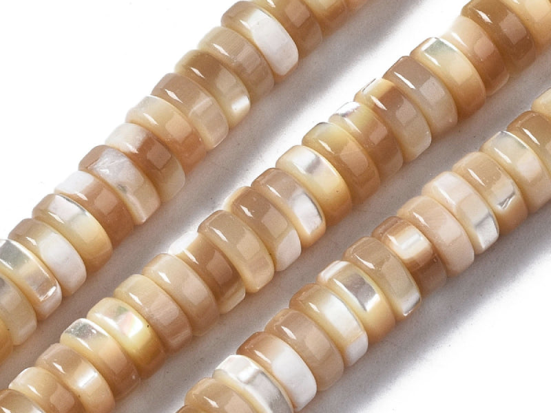 Achat Lot de 20 perles heishi naturelles 6 mm - Coquille de trochid