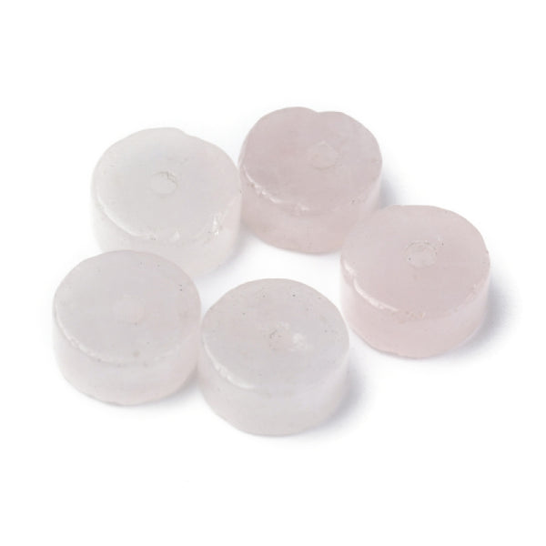 achat Lot de 20 perles heishi naturelles 6 mm - Quartz rose