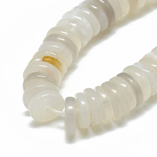 achat Lot de 20 perles heishi naturelles 6 mm - Agate blanche