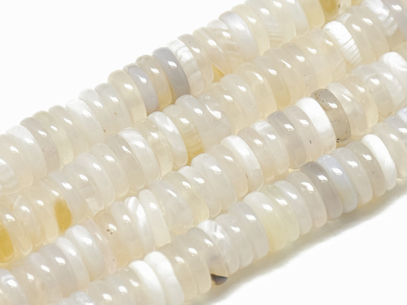 Achat Lot de 20 perles heishi naturelles 6 mm - Agate blanche