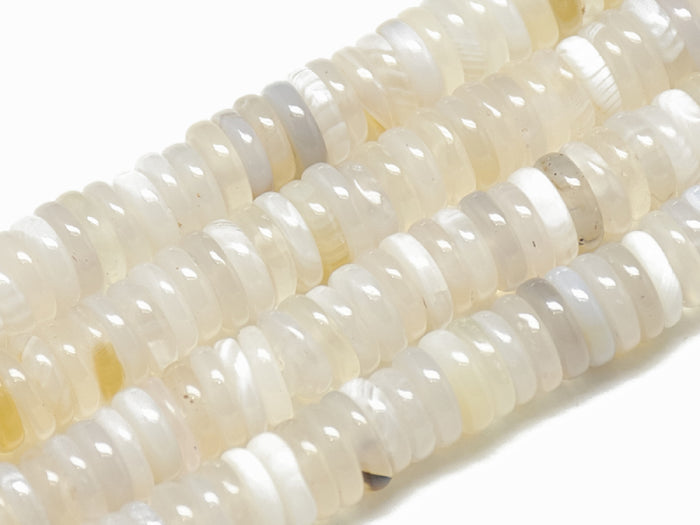 Achat Lot de 20 perles heishi naturelles 6 mm - Agate blanche
