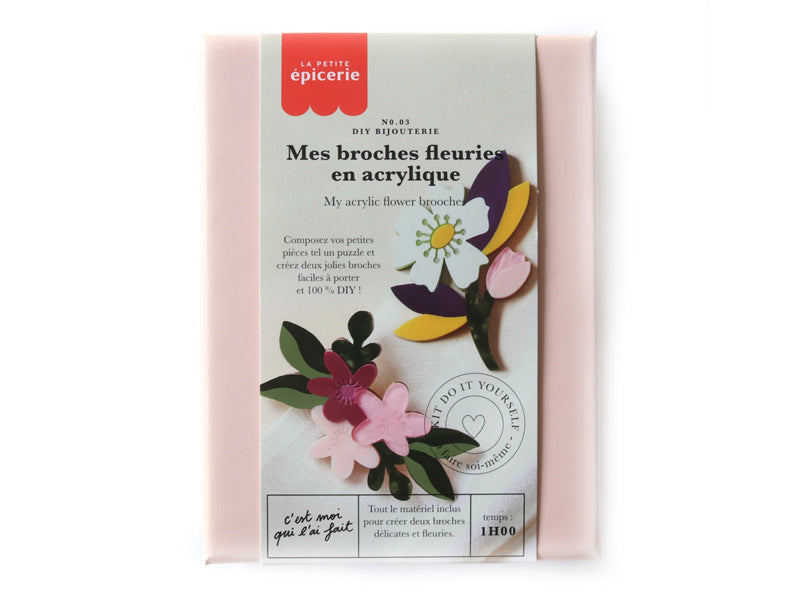 Achat Kit DIY Bijouterie - Mes broches fleuries en acrylique