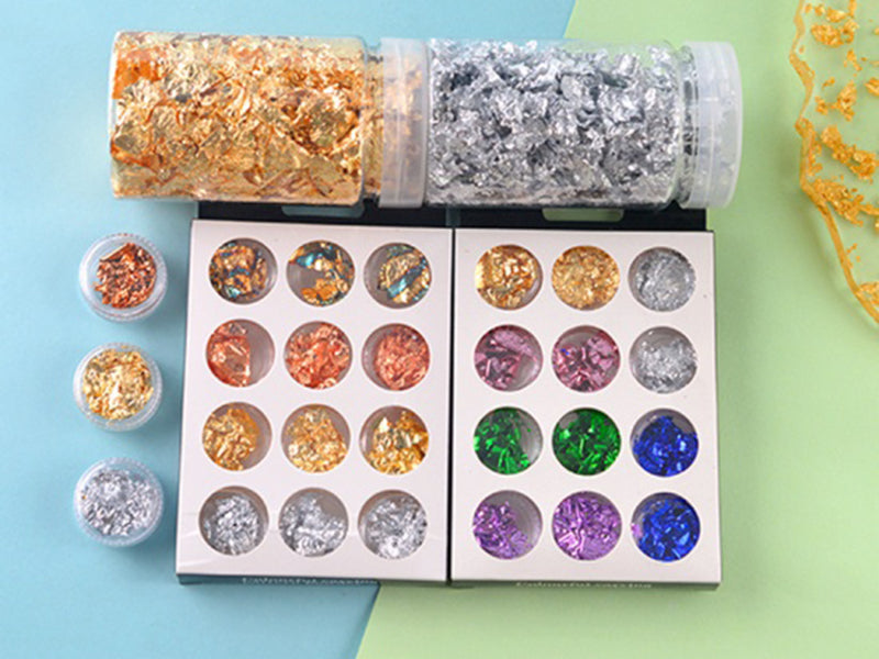 achat Grande boite de feuilles d'étain pour résine et création de bijoux -  Argenté