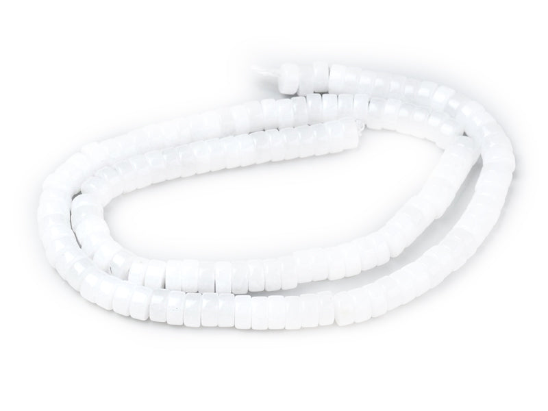 achat Lot de 20 perles heishi naturelles 6 mm - Jade blanche