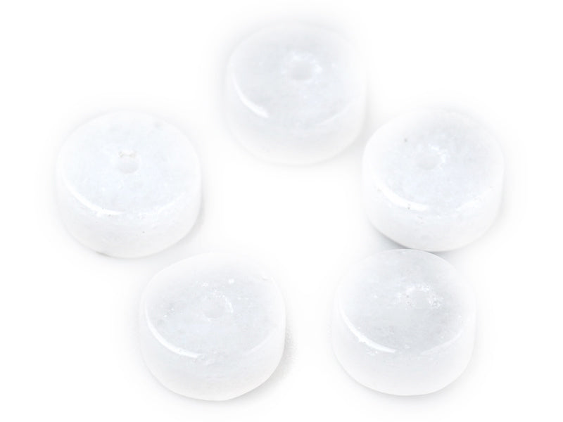 achat Lot de 20 perles heishi naturelles 6 mm - Jade blanche