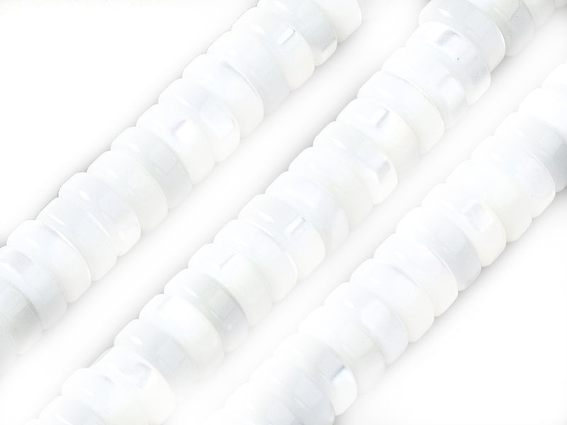 Achat Lot de 20 perles heishi naturelles 6 mm - Coquille de trochid blanc