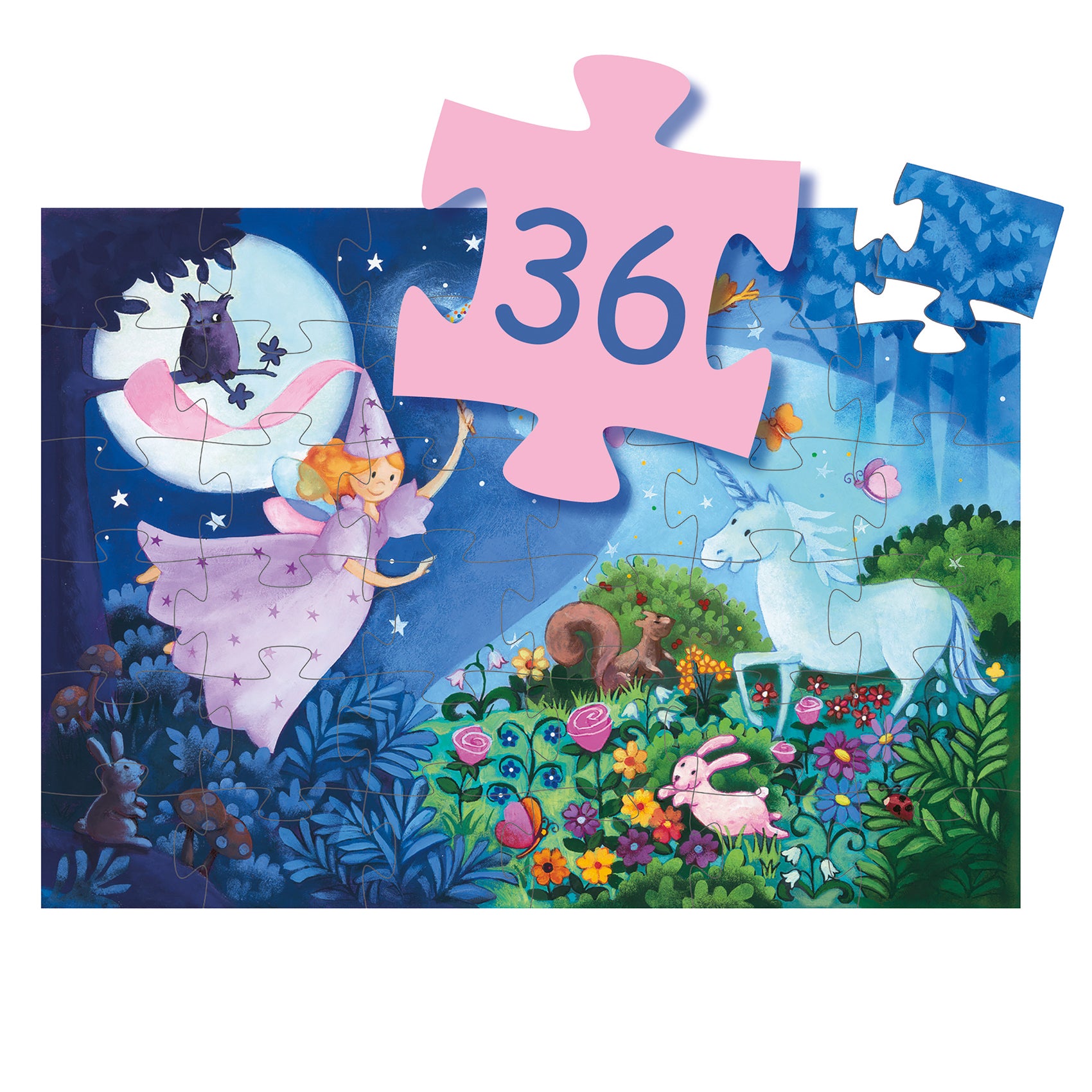achat Puzzle la fée et la licorne - 36 pièces