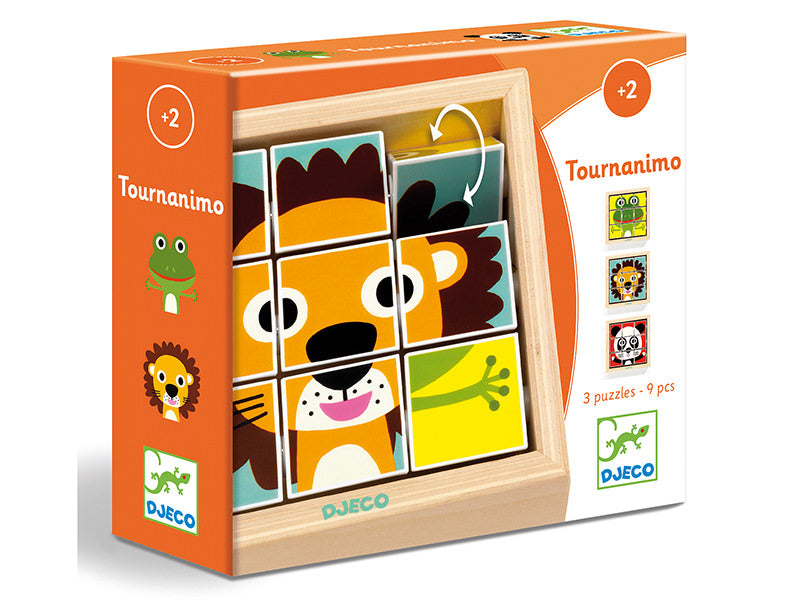 Achat 3 puzzles en bois - Tournanimo - 9 pièces