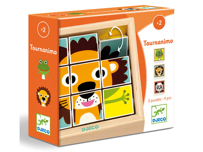 Achat 3 puzzles en bois - Tournanimo - 9 pièces