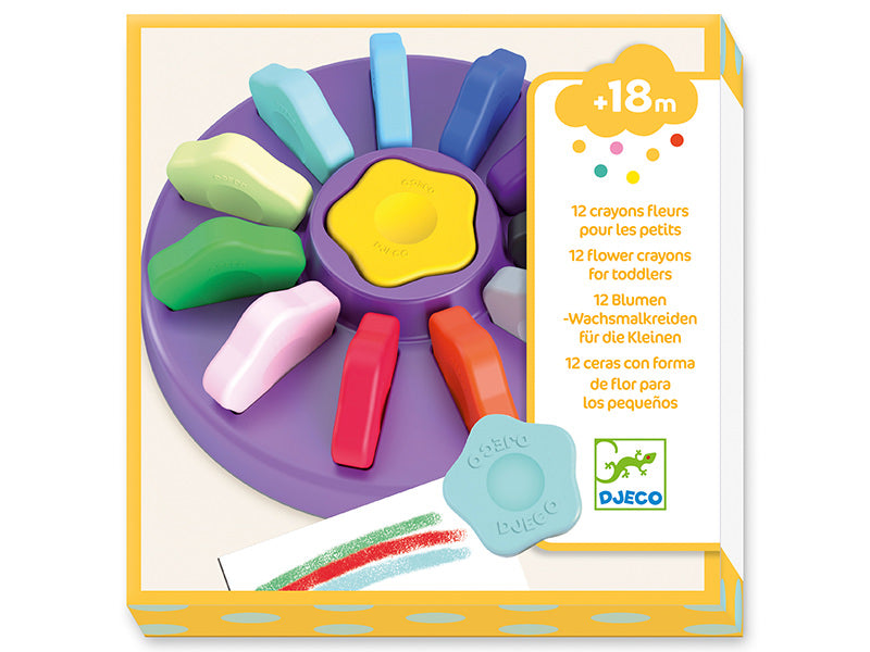 Achat 12 crayons fleurs pour les petits - Formes ergonomiques