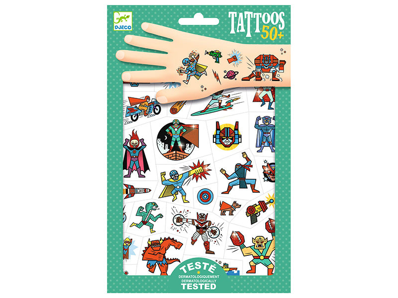 Achat 50 tatouages - Heroes vs villains