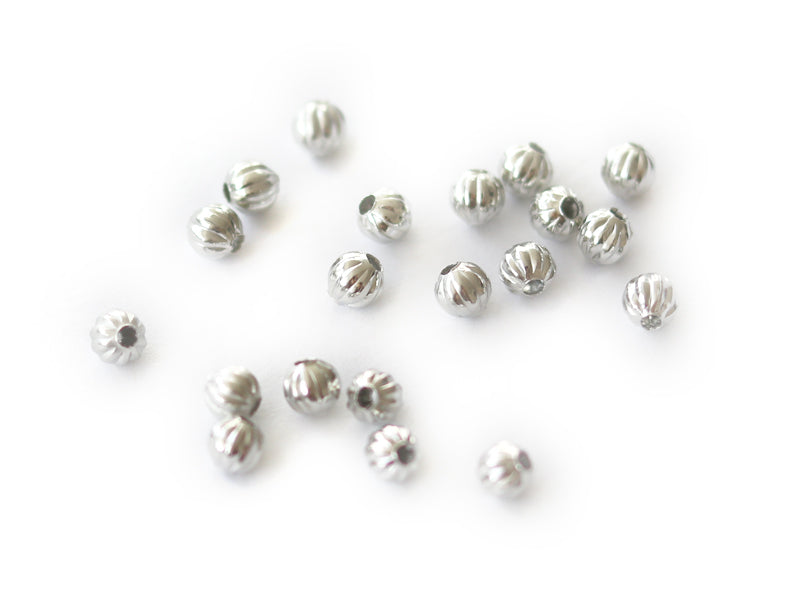 achat Lot de 20 perles heishi intercalaire - Boules argentées 4 x 3 mm