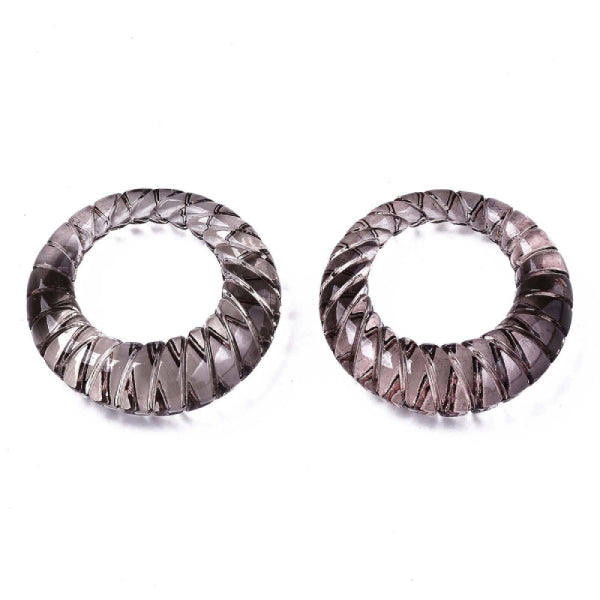Achat Bague en acrylique transparente texturée - Couleur aléatoire
