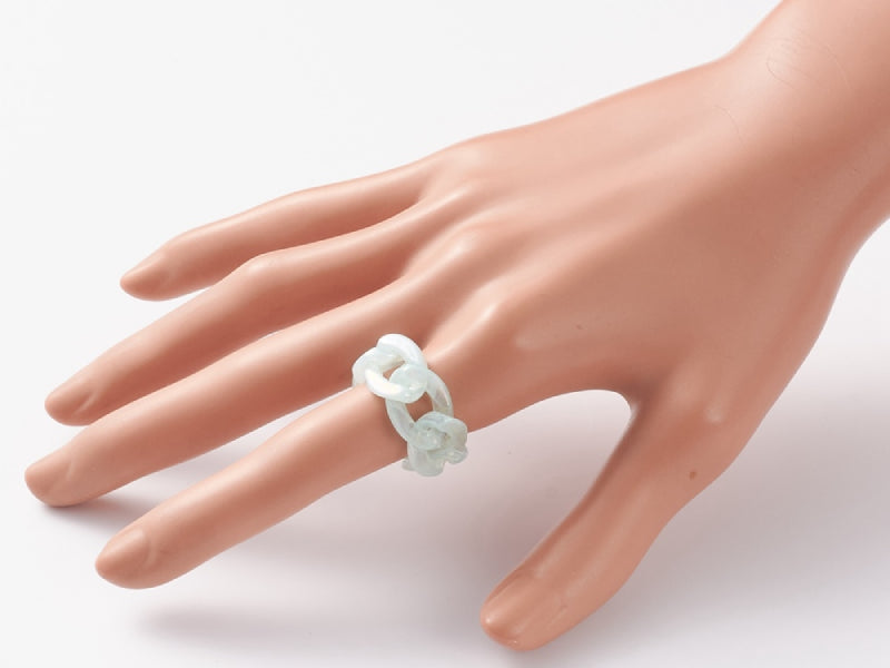 achat Bague chaîne en acrylique transparente - Turquoise pâle
