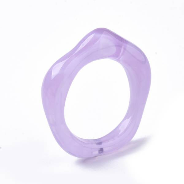 Achat Bague en résine transparente - Lilas