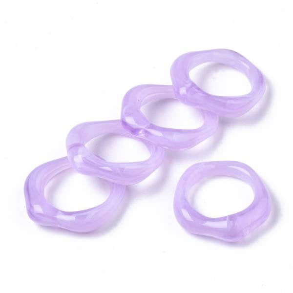 Achat Bague en résine transparente - Lilas