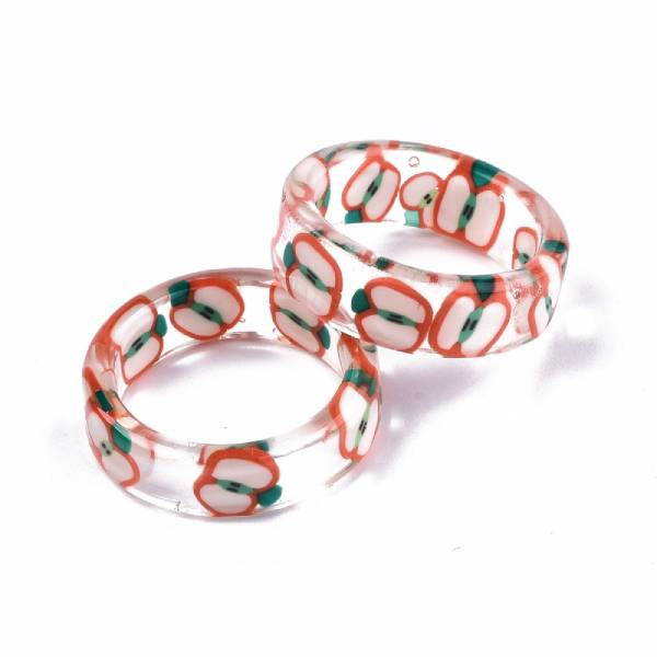Achat Bague en résine époxy transparente - Pomme