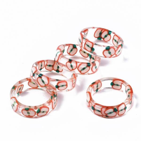 achat Bague en résine époxy transparente - Pomme