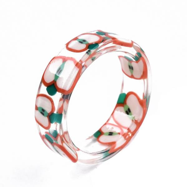 Achat Bague en résine époxy transparente - Pomme