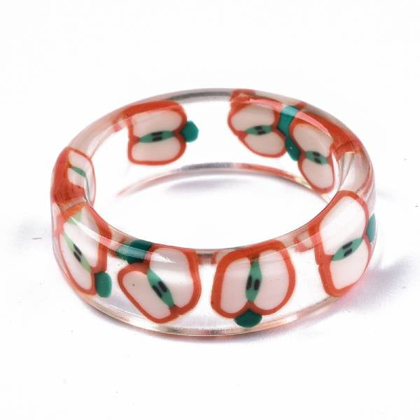achat Bague en résine époxy transparente - Pomme